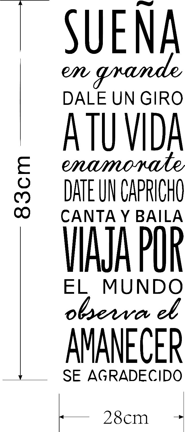 Inspirational Quotes In Spanish
 Spanish Inspirational positive Quotes Vinyl Wall Sticker