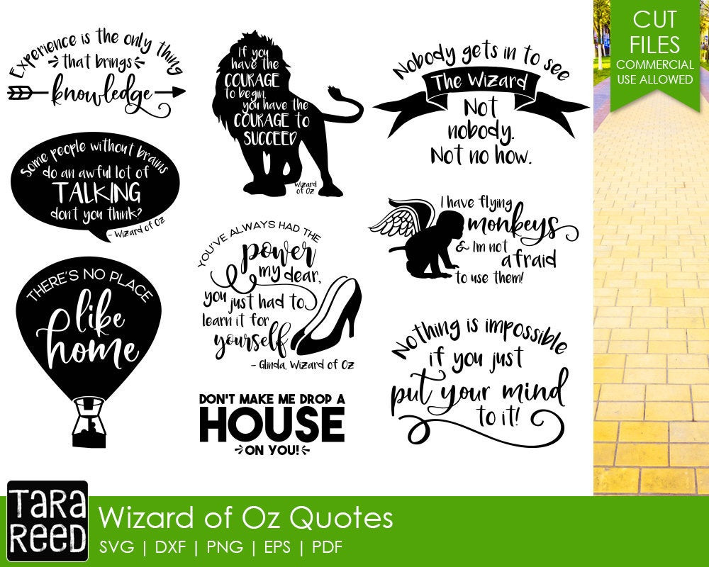 Inspirational Quotes Svg
 Wizard of Oz svg Inspirational svg Motivational svg