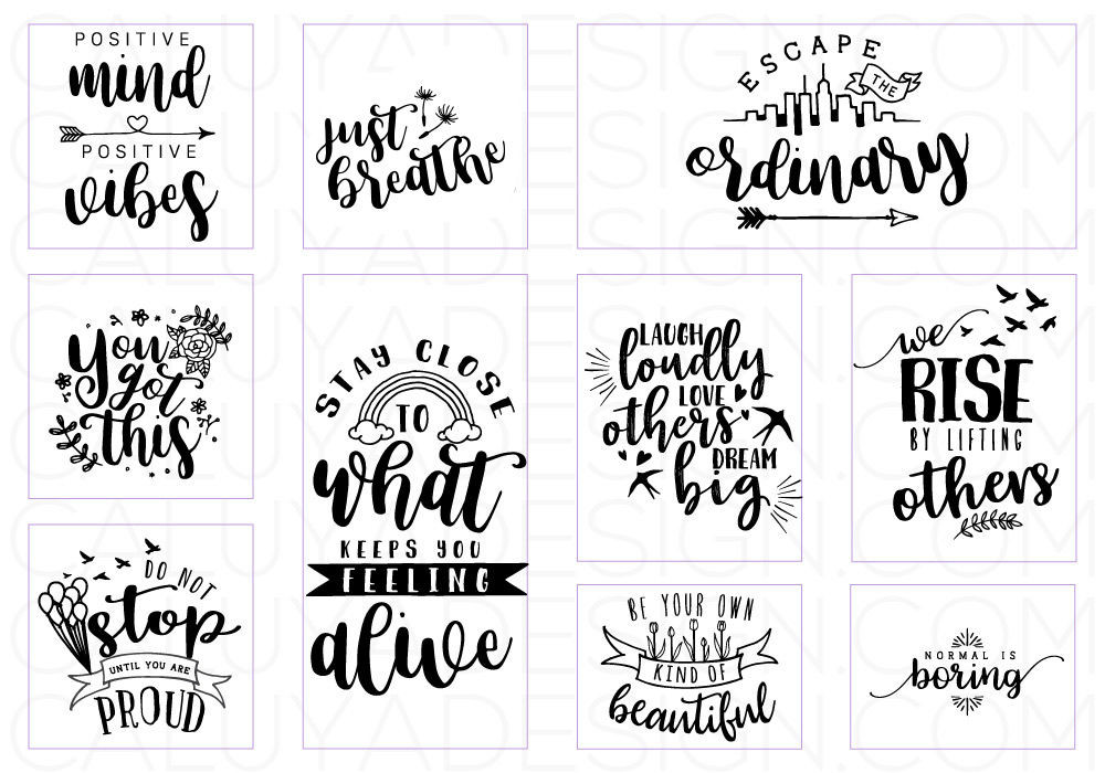 Inspirational Quotes Svg
 Inspirational Quote SVG Cut File Bundle By Caluya Design