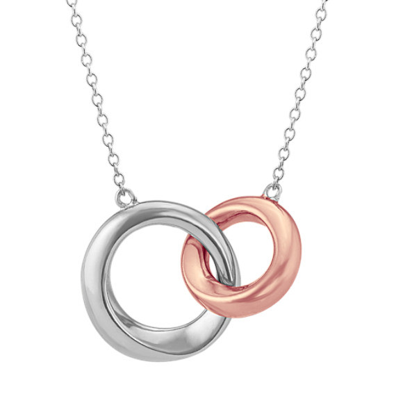 Interlocking Circle Necklace
 Interlocking Circle Necklace in Two Tone Sterling Silver