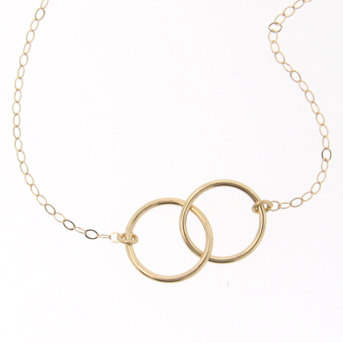 Interlocking Circle Necklace
 Interlocking Circles Necklace Small 9mm 14K Yellow White