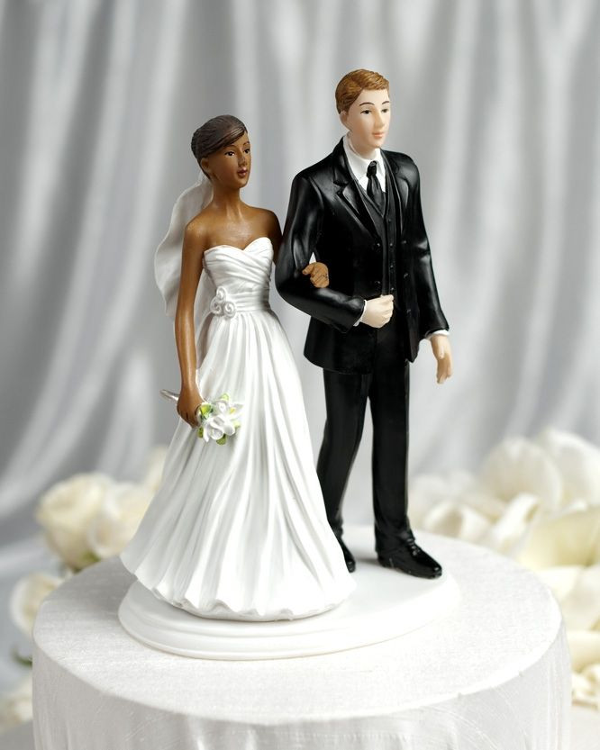 Interracial Wedding Cake Topper
 Chic Interracial Wedding Couple Multiple Ethnicities