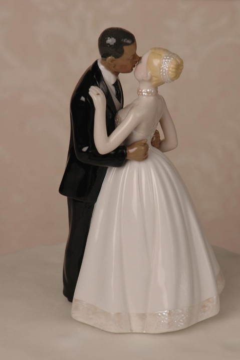 Interracial Wedding Cake Topper
 Interracial Porcelain Wedding Cake Topper African American