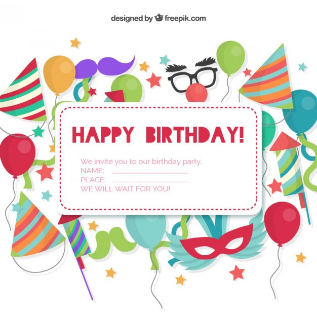 Invitation Cards For Birthday
 Birthday invitation card Vector