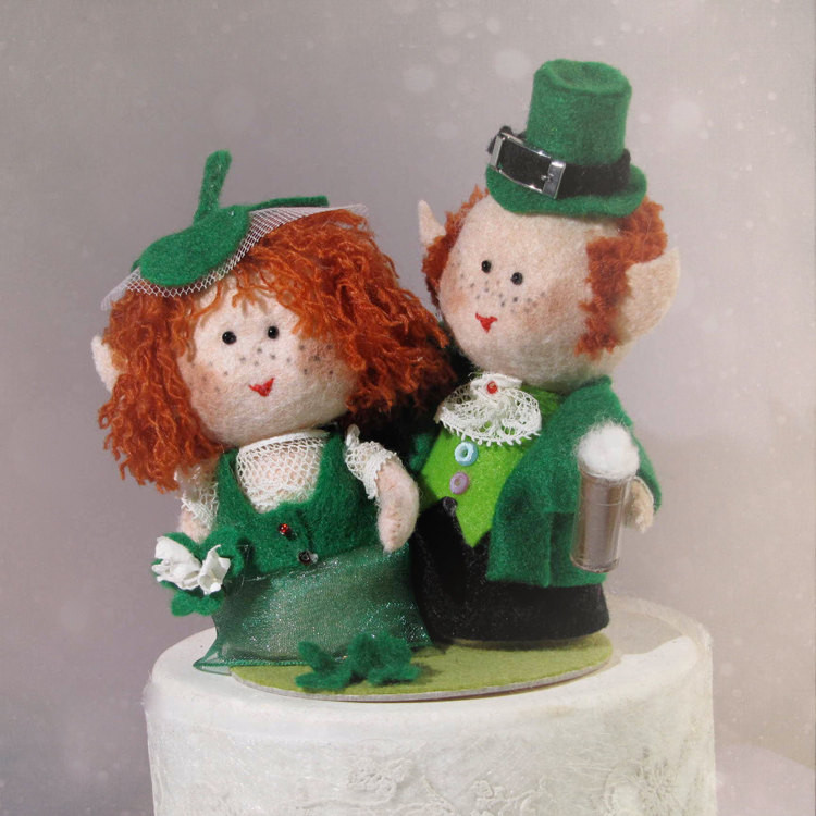 Irish Wedding Cake Toppers
 Irish wedding cake topper St Patricks Leprechaun Ireland
