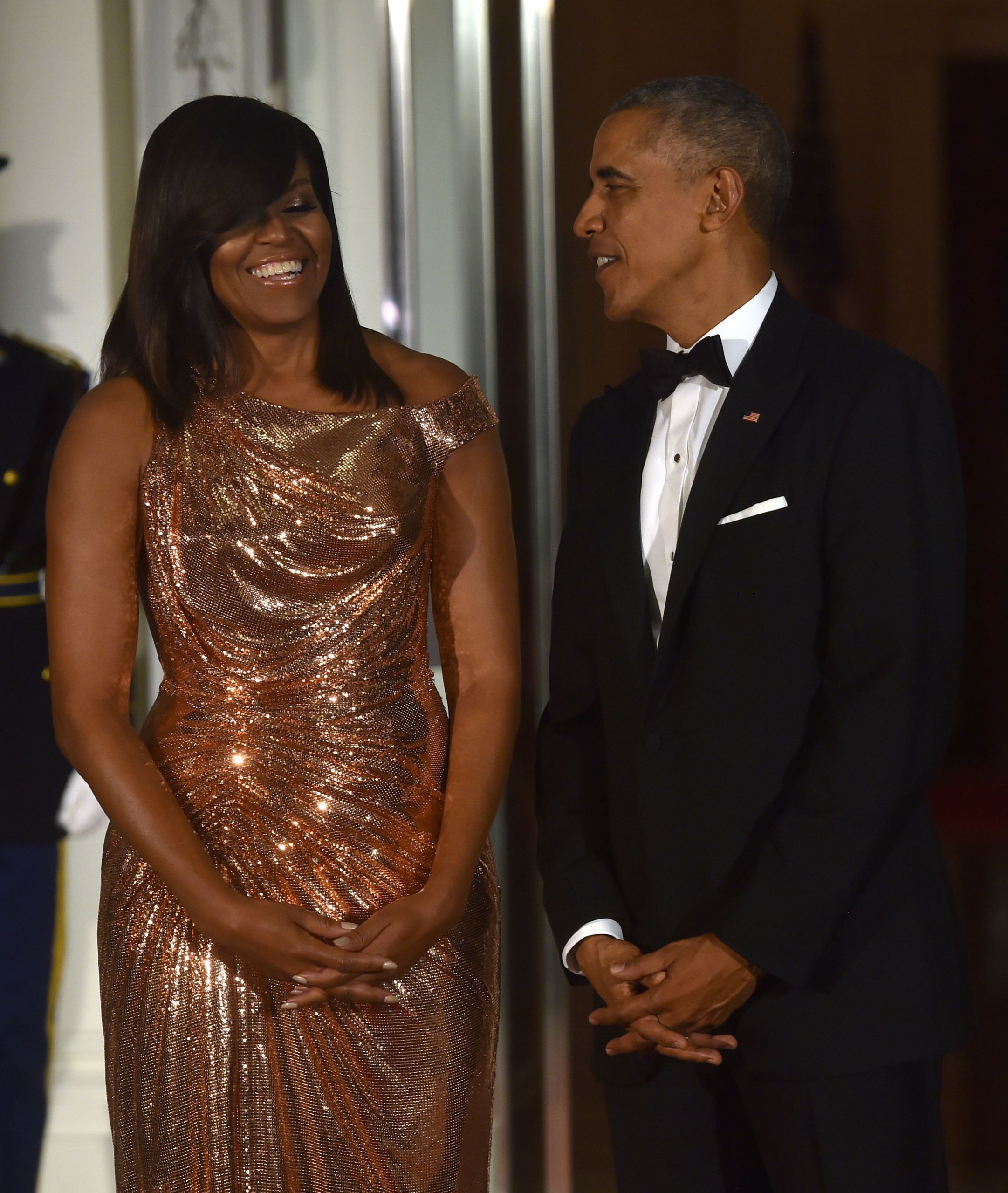 Italian State Dinner
 Michelle Obama Slays In Chainmail for Her Last State Dinner