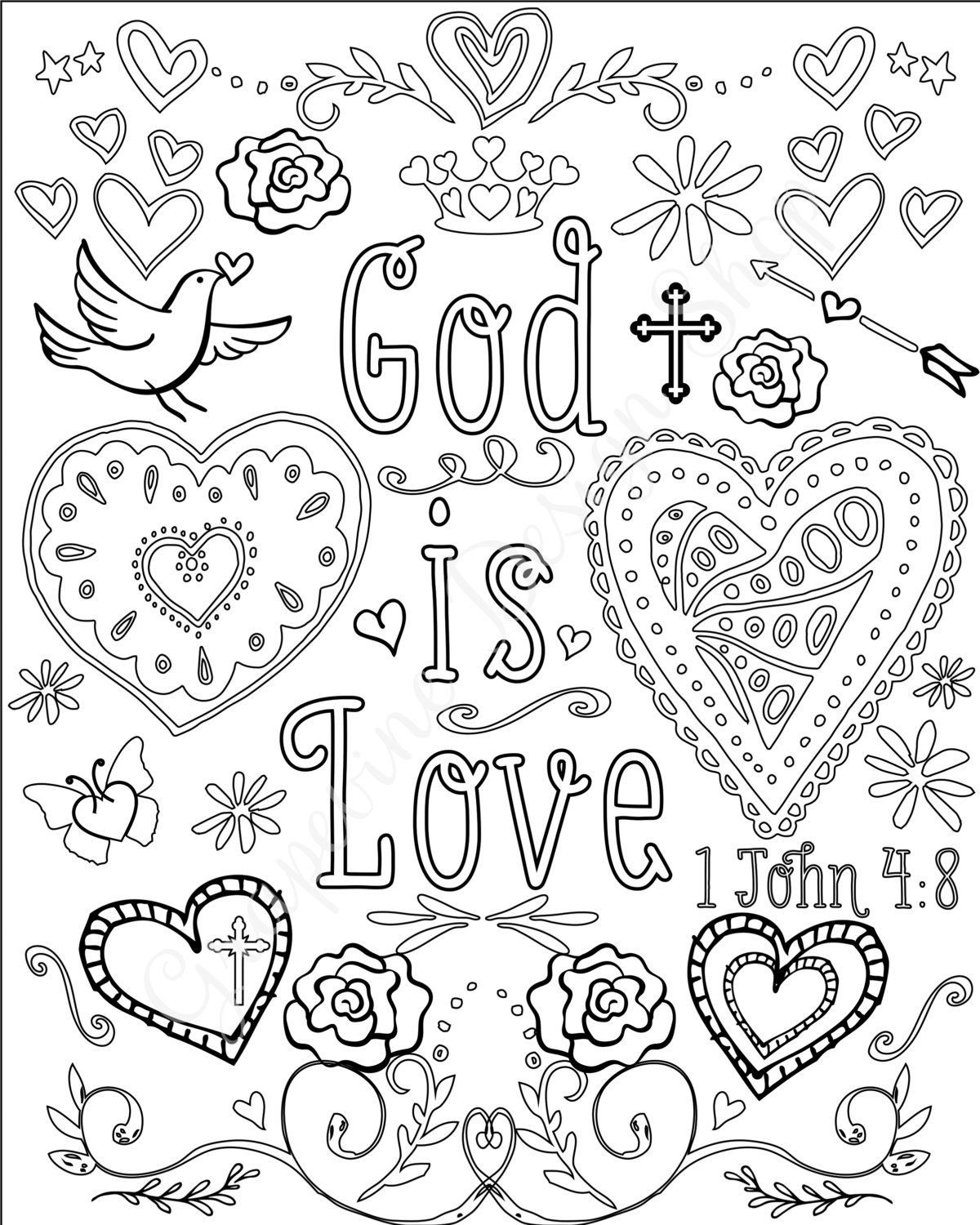 Jesus Coloring Pages For Adults
 Bible verse coloring pages Set of 5 Instant
