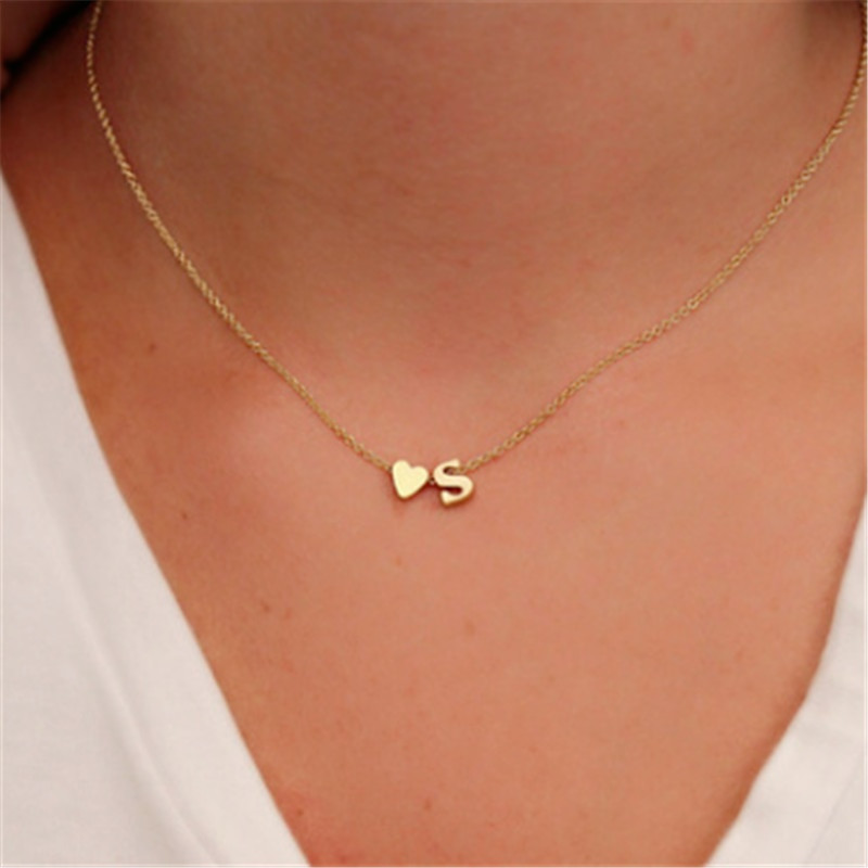 Jewelry Gift Ideas For Girlfriend
 Aliexpress Buy Fashion Tiny Dainty Heart Initial