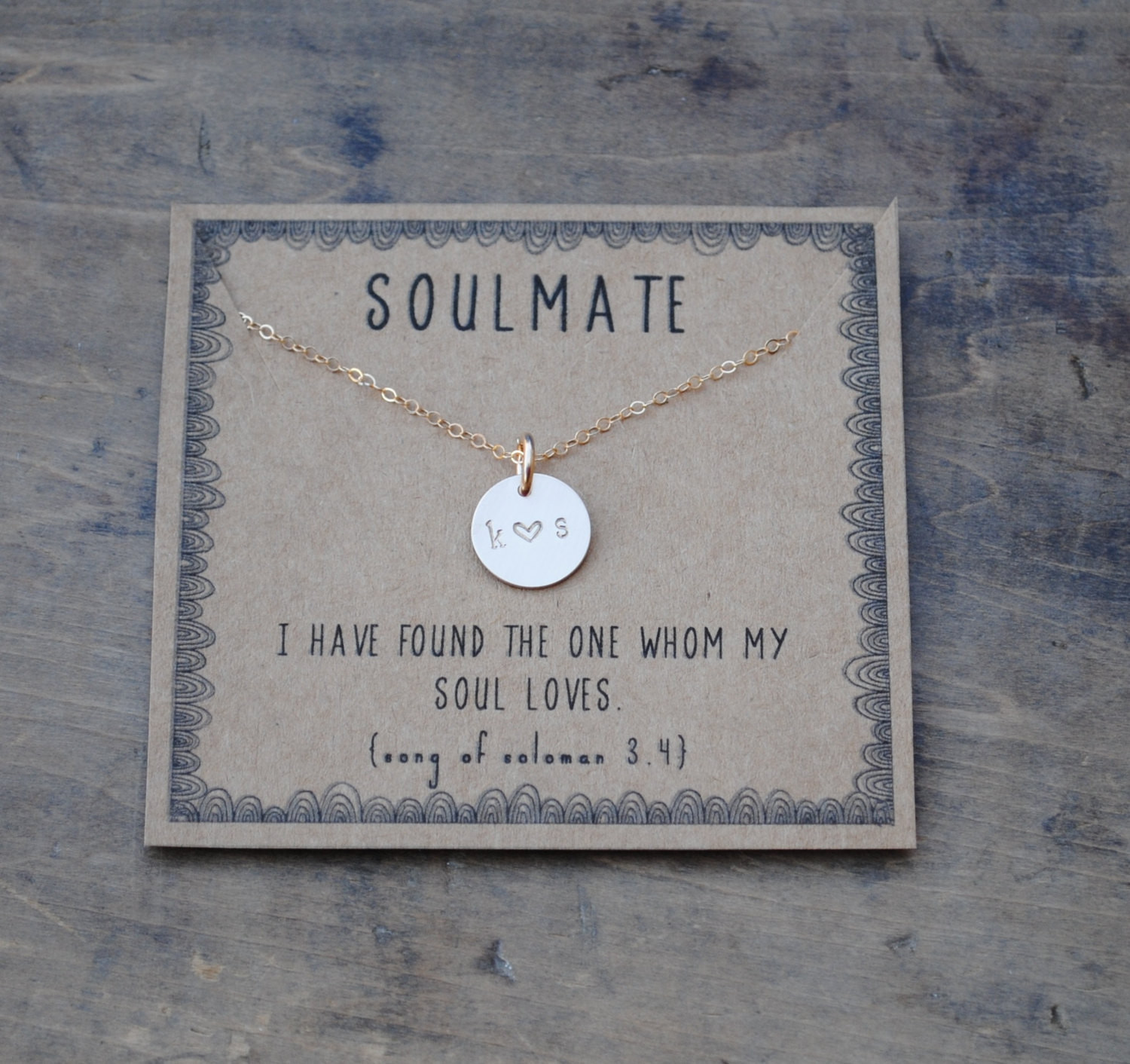 Jewelry Gift Ideas For Girlfriend
 READY TO SHIP Soulmate initial necklace Couples