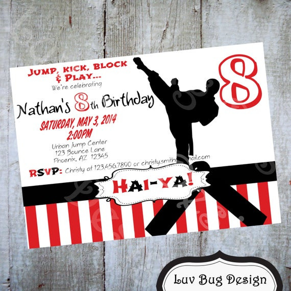 Karate Birthday Invitations
 Karate Birthday Party Invitation Printable invite by