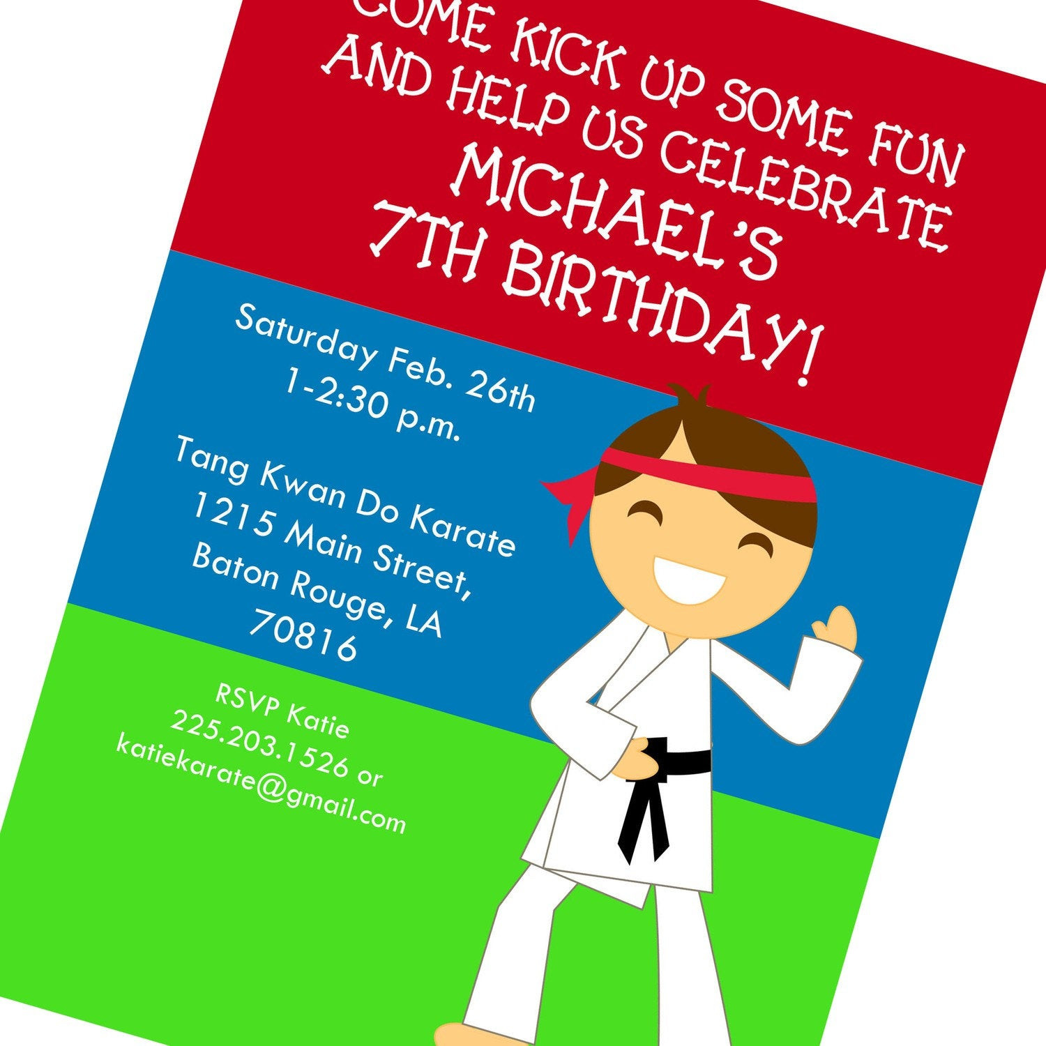 Karate Birthday Invitations
 Karate Party Birthday Invitation Printable Invitation Design