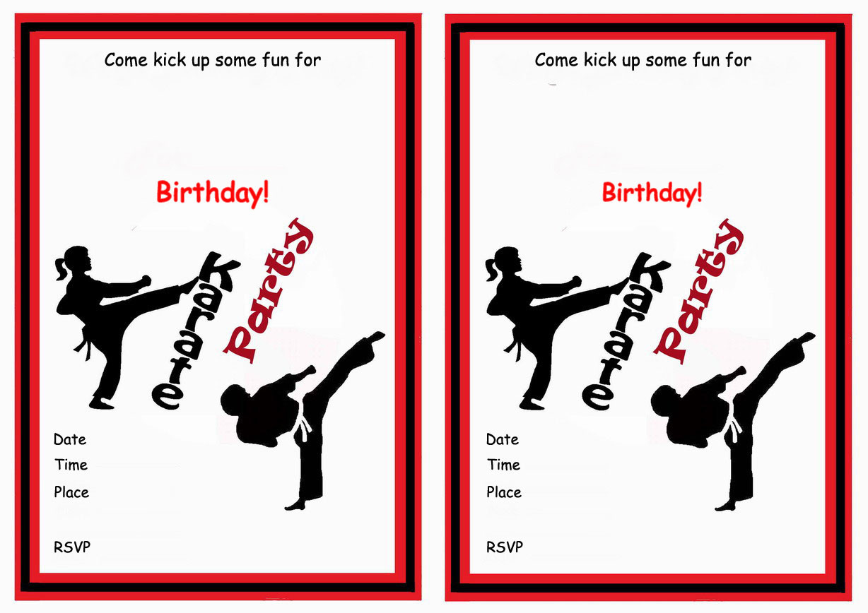 Karate Birthday Invitations
 Birthday Printable