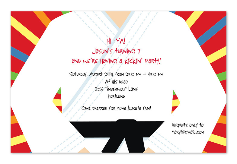 Karate Birthday Invitations
 Karate Chop Birthday Invitations by Invitation