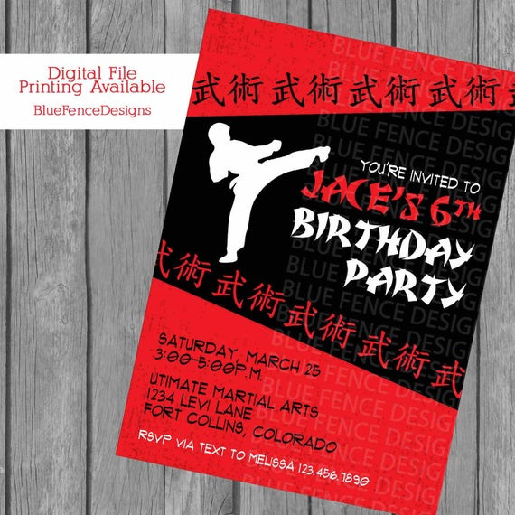 Karate Birthday Invitations
 Boy Karate Birthday Invitation Karate Birthday Karate