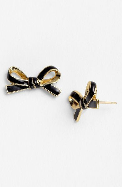 Kate Spade Christmas Bow Earrings
 Kate Spade Skinny Mini Bow Stud Earrings in Black Black