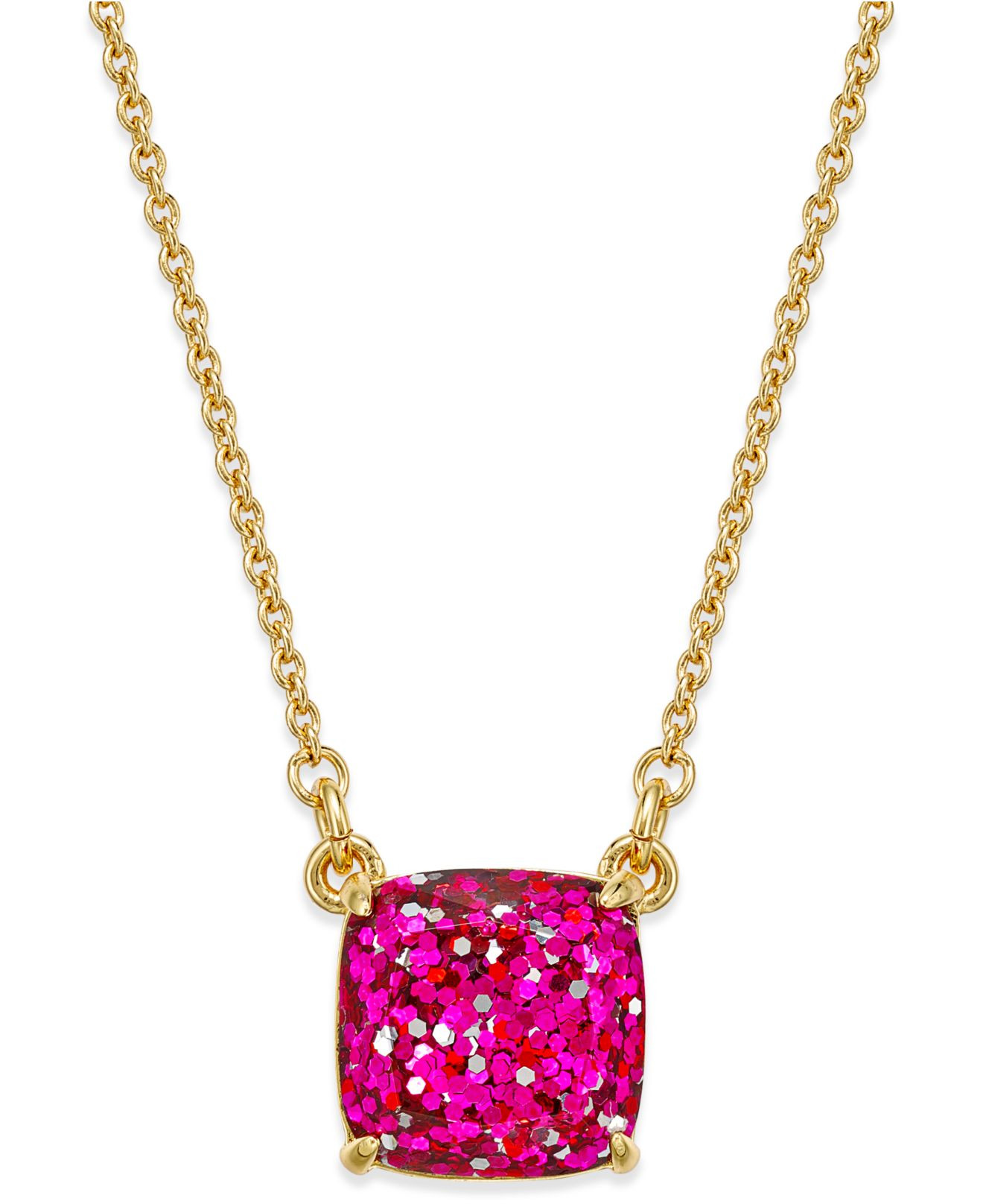 Kate Spade Necklaces
 Lyst Kate Spade New York 12k Gold plated Pink Glitter