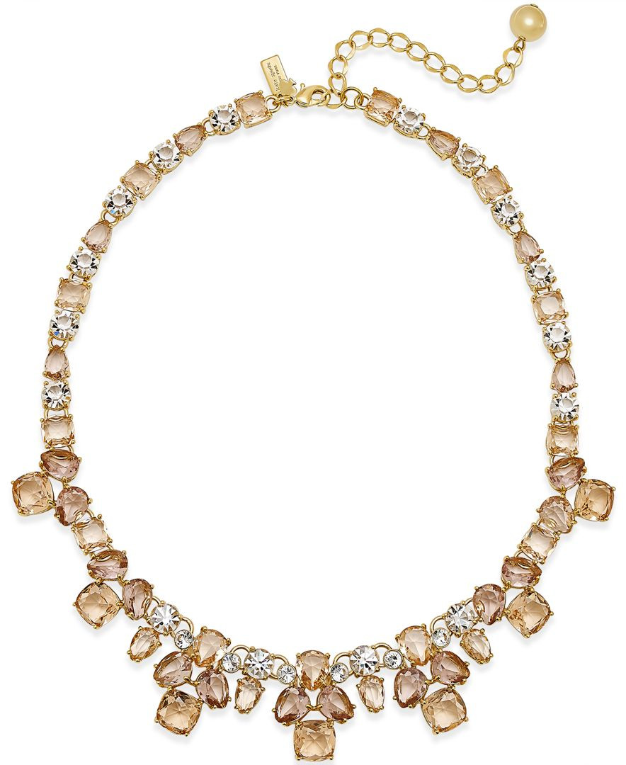 Kate Spade Necklaces
 Kate spade new york Gold tone Pink Stone Necklace in