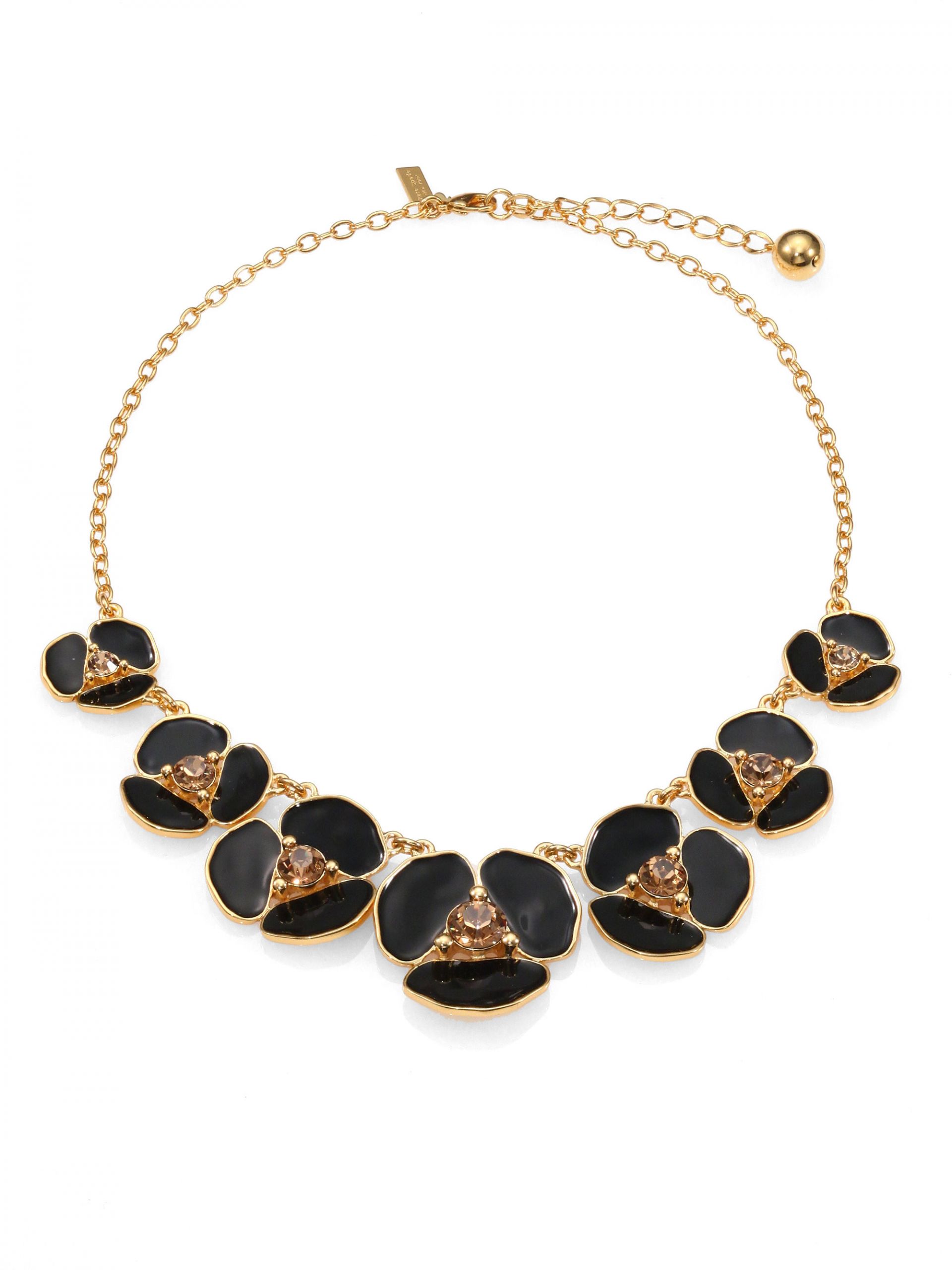 Kate Spade Necklaces
 Kate Spade Enamel Pansy Necklace in Gold BLACK GOLD