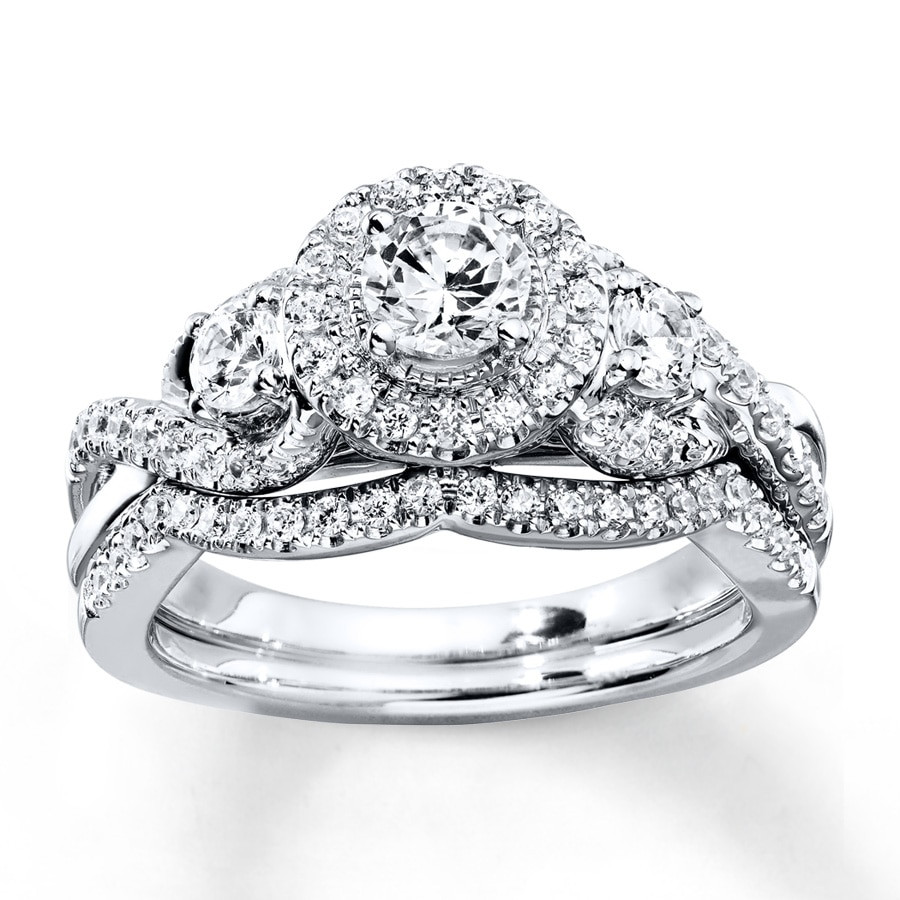Kay Jewelers Wedding Ring Sets
 Diamond Bridal Set 1 ct tw Round cut 14K White Gold