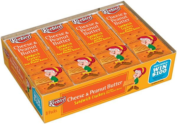 Keebler Cheese Crackers
 Keebler Cheese & Peanut Butter Sandwich Crackers 8Pk