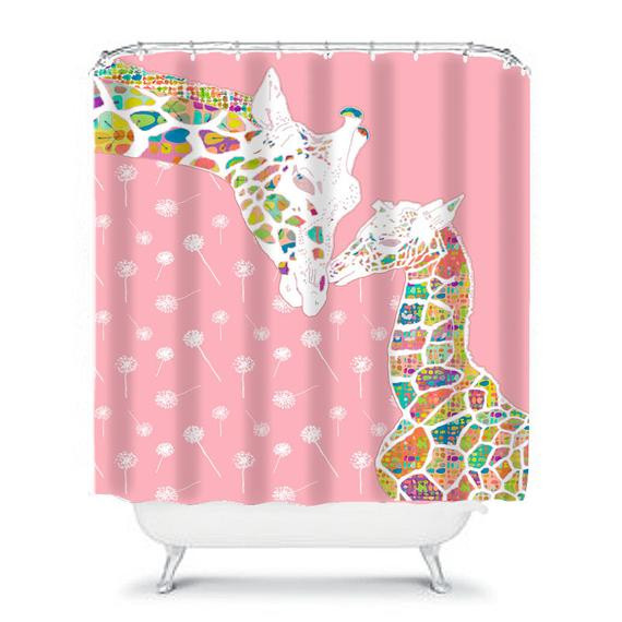 Kids Bathroom Curtains
 giraffe shower curtain pink shower curtain kids bathroom