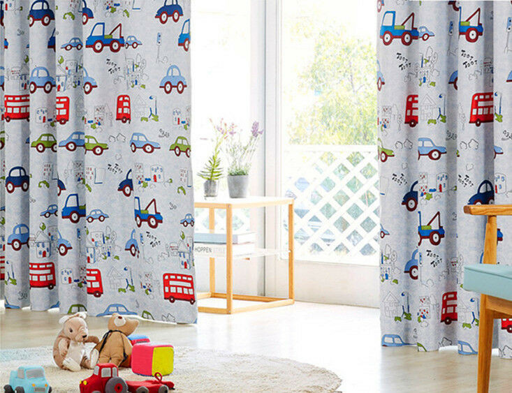 Kids Bedroom Curtains
 BLOCKOUT EYELET CURTAINS TRUCK BUS BOY KIDS ROOM CURTAIN