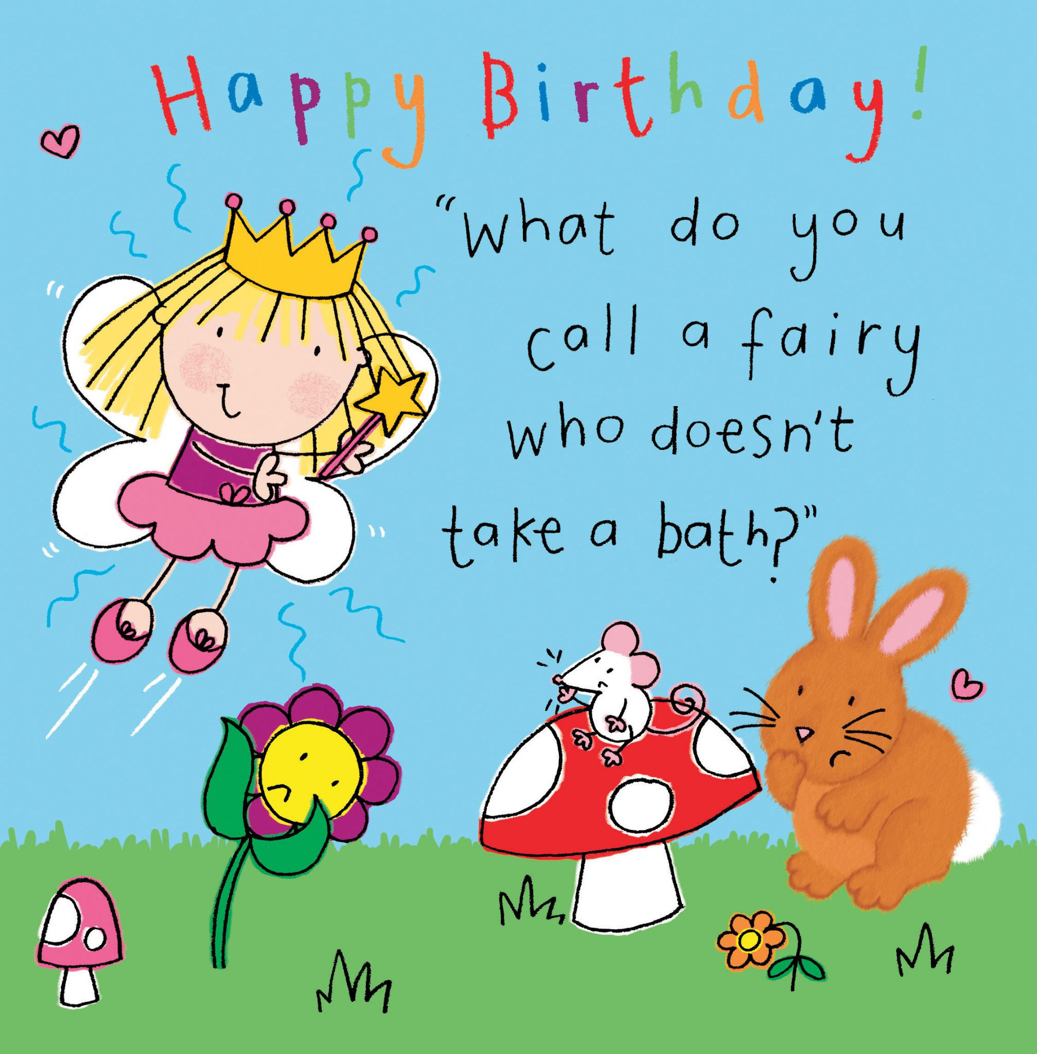 Kids Birthday Cards
 Fairy Funny Joke Birthday Card For Kids TW435