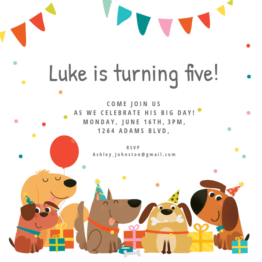 Kids Birthday Invitation Templates
 Dog Birthday Invitation Template Free