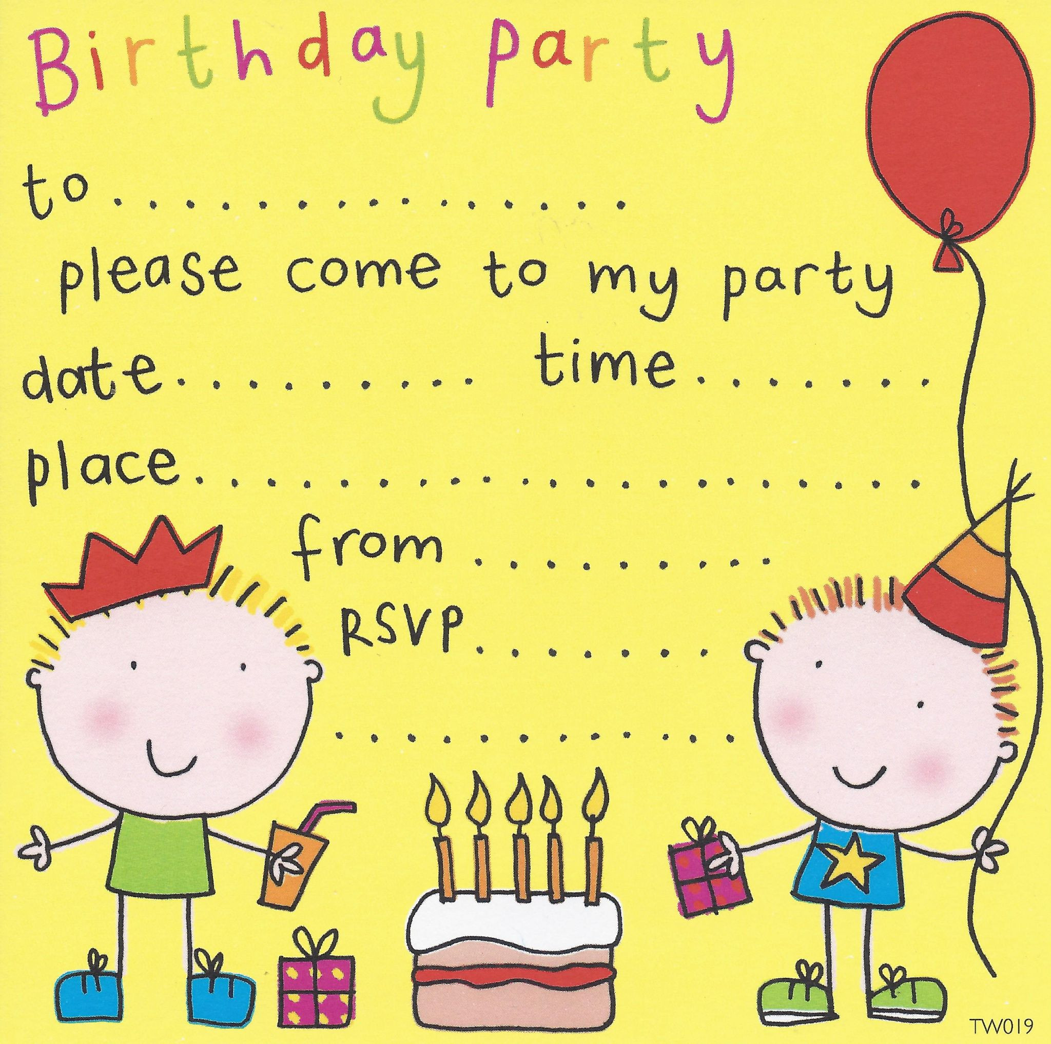 Kids Birthday Invitation Templates
 FREE Birthday Party Invites for Kids – Bagvania