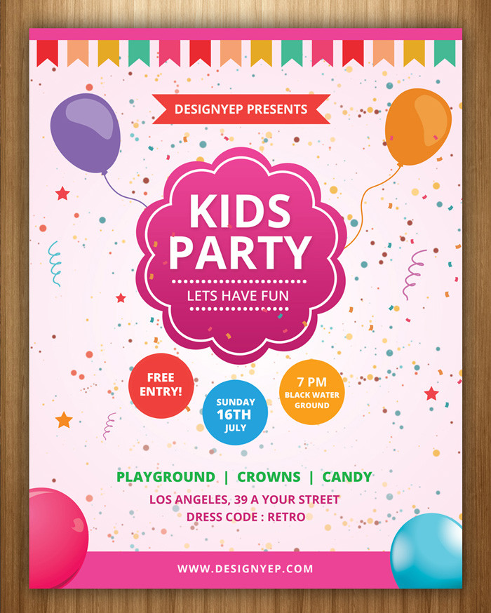 Kids Birthday Invitation Templates
 17 Free Birthday Invitation Templates PSD DesignYep