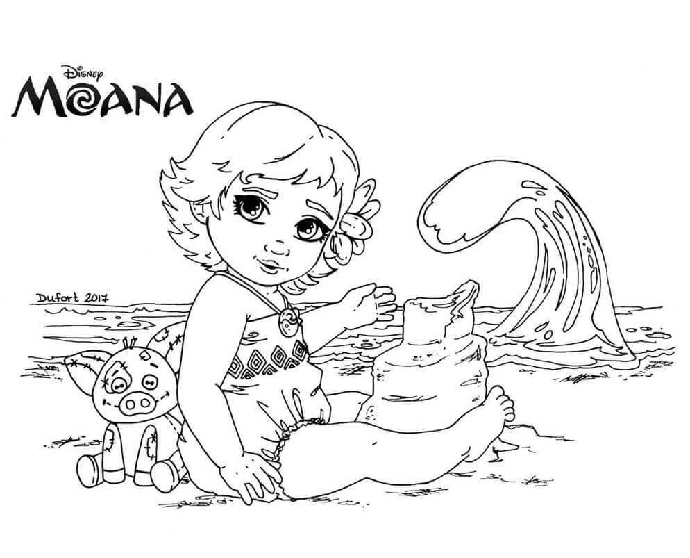 Kids Coloring Pages Moana
 Baby Moana Coloring Page