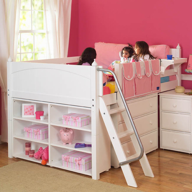 Kids Desk With Storage
 Girl s Storage Bed with Desk by Maxtrix Kids white 606