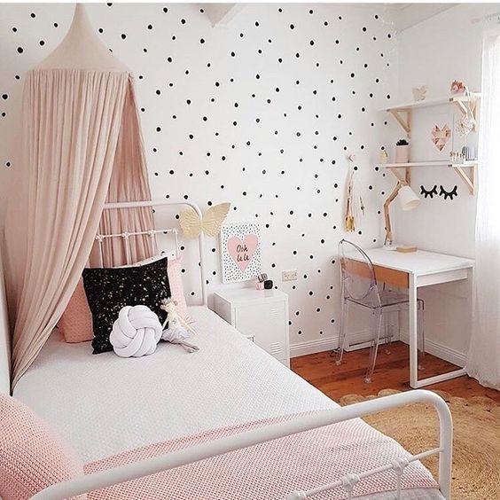 Kids Girl Bedroom Ideas
 Polka Dot Kids Room Design Ideas