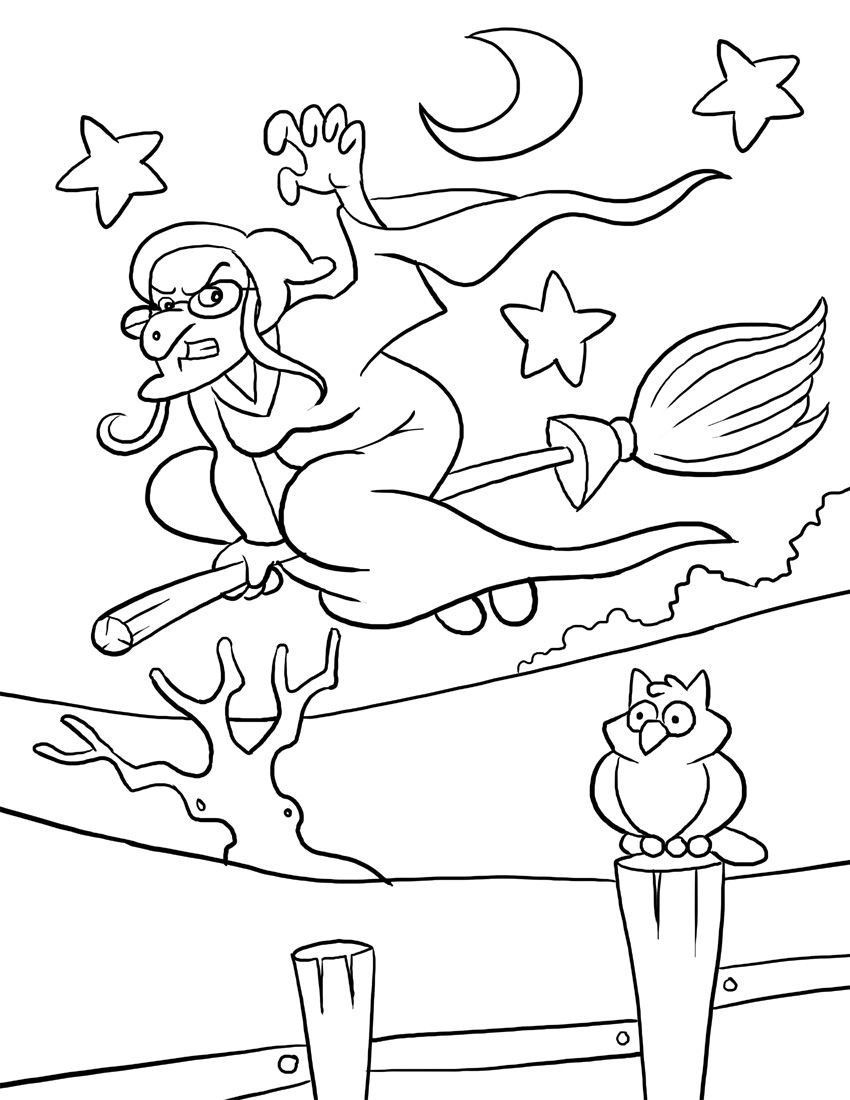 Kids Halloween Coloring Books
 Halloween Song and Free Printable Witch Coloring Page for