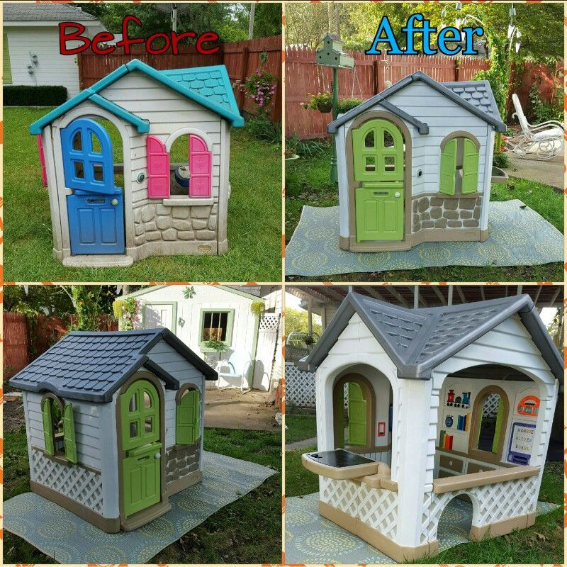 Kids Outdoor Plastic Playhouse
 Little tikes playhouse makeover Fun project