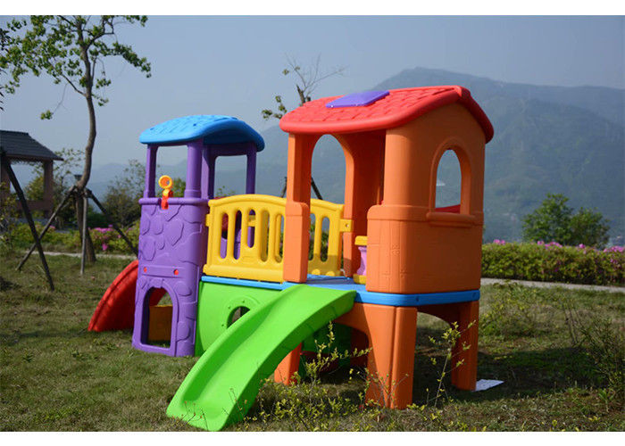 Kids Outdoor Plastic Playhouses
 Environmental Plastic Slide Swing Playhouse Set Outdoor