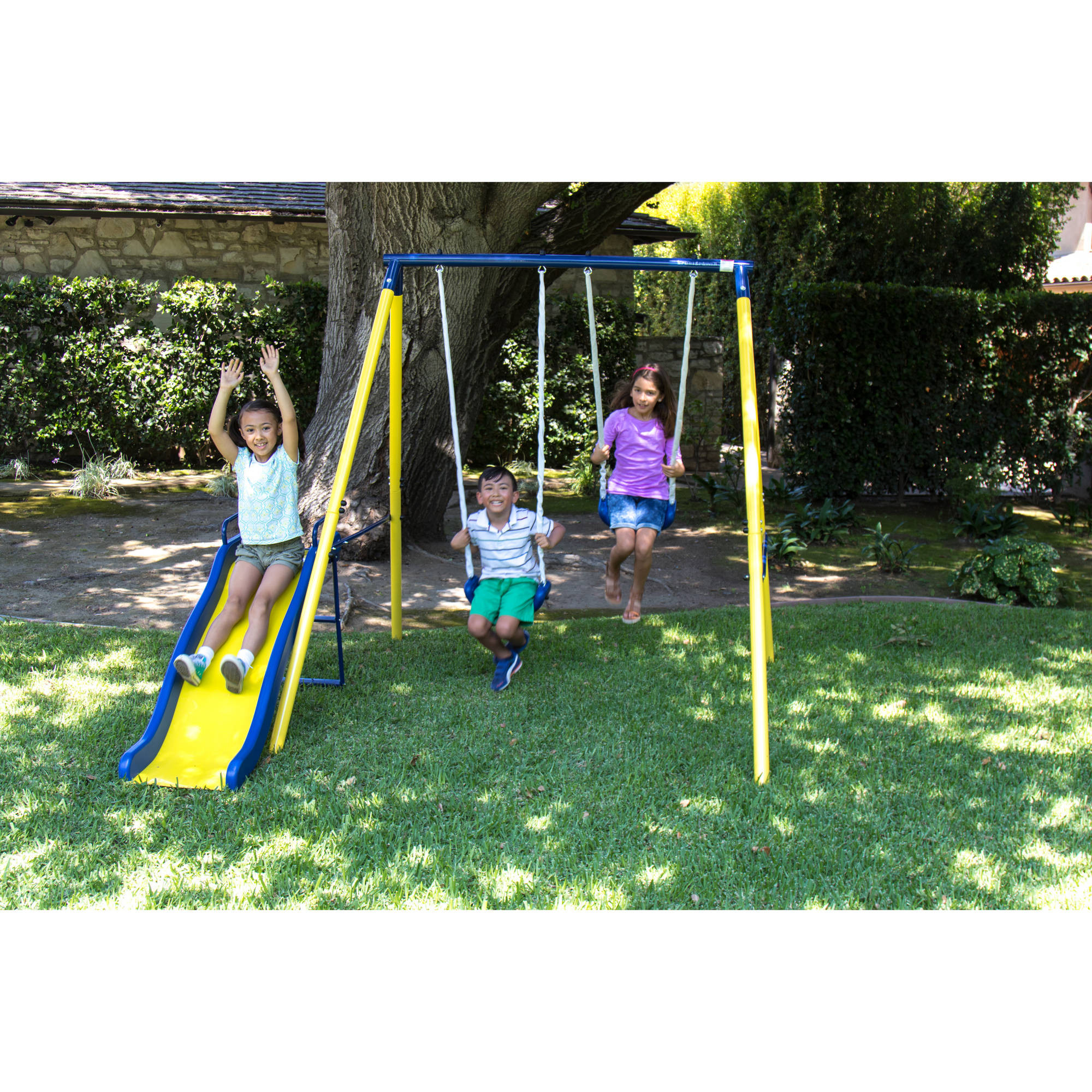 Kids Outdoor Playground Sets
 Sportspower Power Play Time Metal Swing Set Outdoor Kids