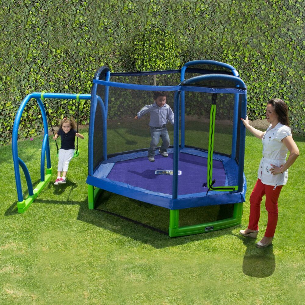 Kids Outdoor Playsets
 Swing Set Trampoline Outdoor Playground Play Swingset