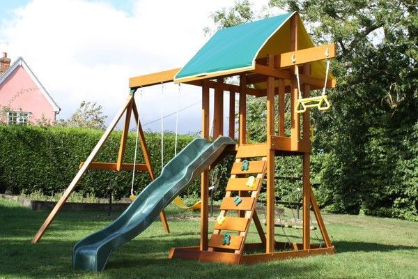 Kids Outdoor Playsets
 Wooden Swing Set Gym Playset New Slide Swingset Playground