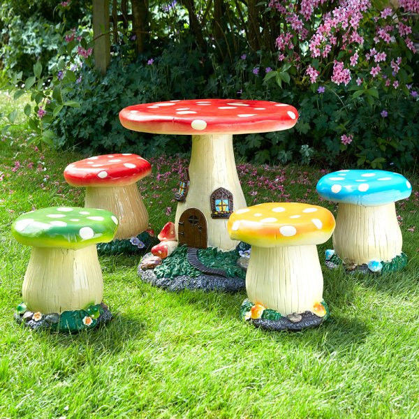Kids Outdoor Table And Bench
 Children s Toadstool Mushroom Garden Playroom Table