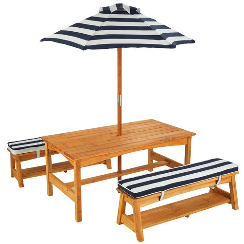 Kids Outdoor Table And Bench
 Kids 4 Piece Outdoor Timber Table & Bench Set