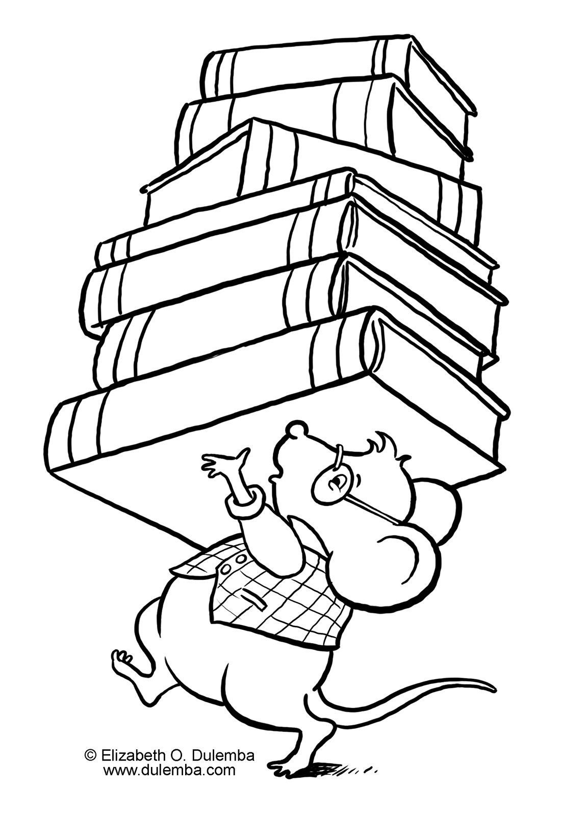 Kids Reading Coloring Pages
 Library Coloring Pages For Kids