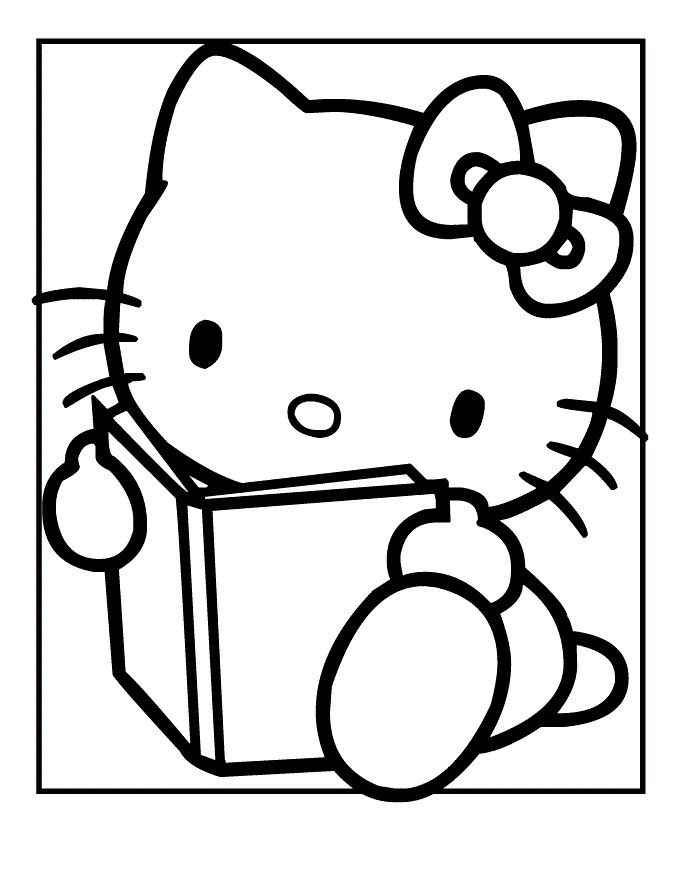 Kids Reading Coloring Pages
 Free Printable Hello Kitty Coloring Pages For Kids