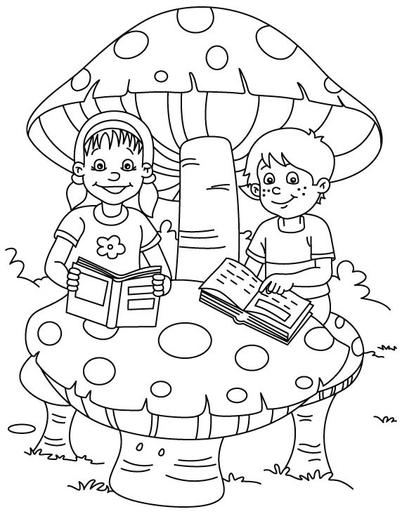 Kids Reading Coloring Pages
 Reading coloring page