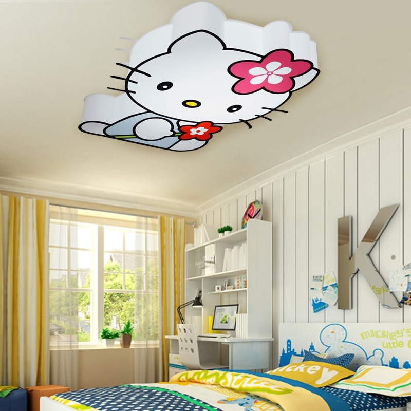 Kids Room Light Fixture
 Modern LED Hello Kitty Cat Ceiling Lights Fixture Children