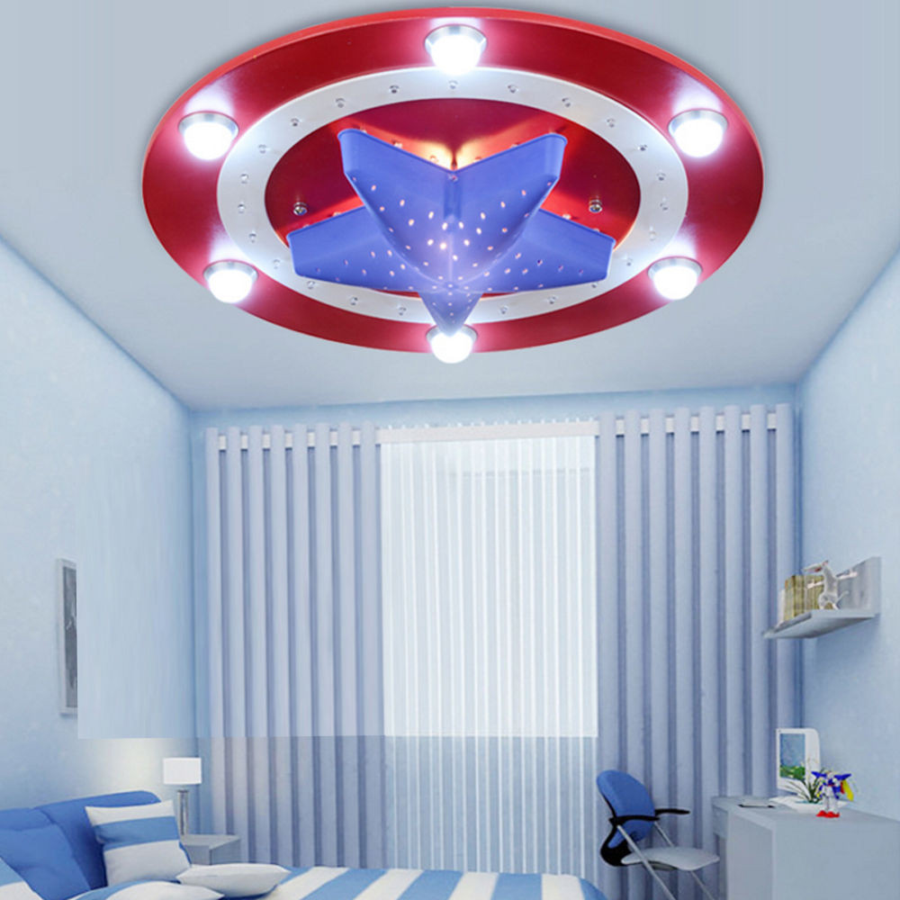 Kids Room Light Fixture
 Modern American Captain Hero Ceiling Light Pendant Lamp