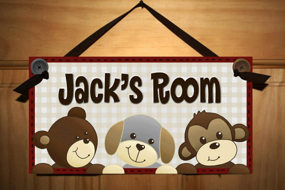 Kids Room Name Signs
 Animal Door Sign