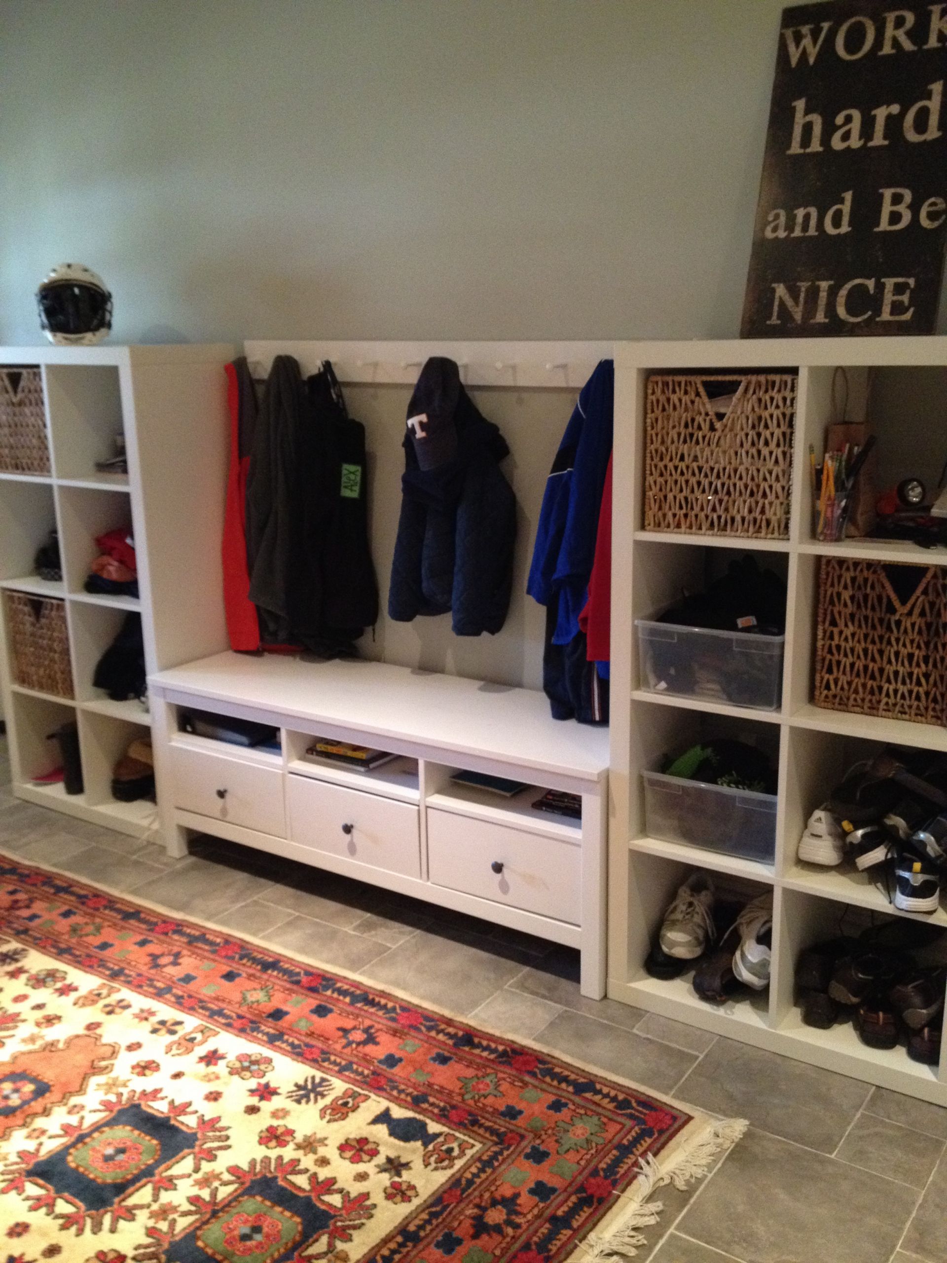 Kids Room Tv Stand
 two IKEA Expedit bookcases $69 and an IKEA Hemnes TV