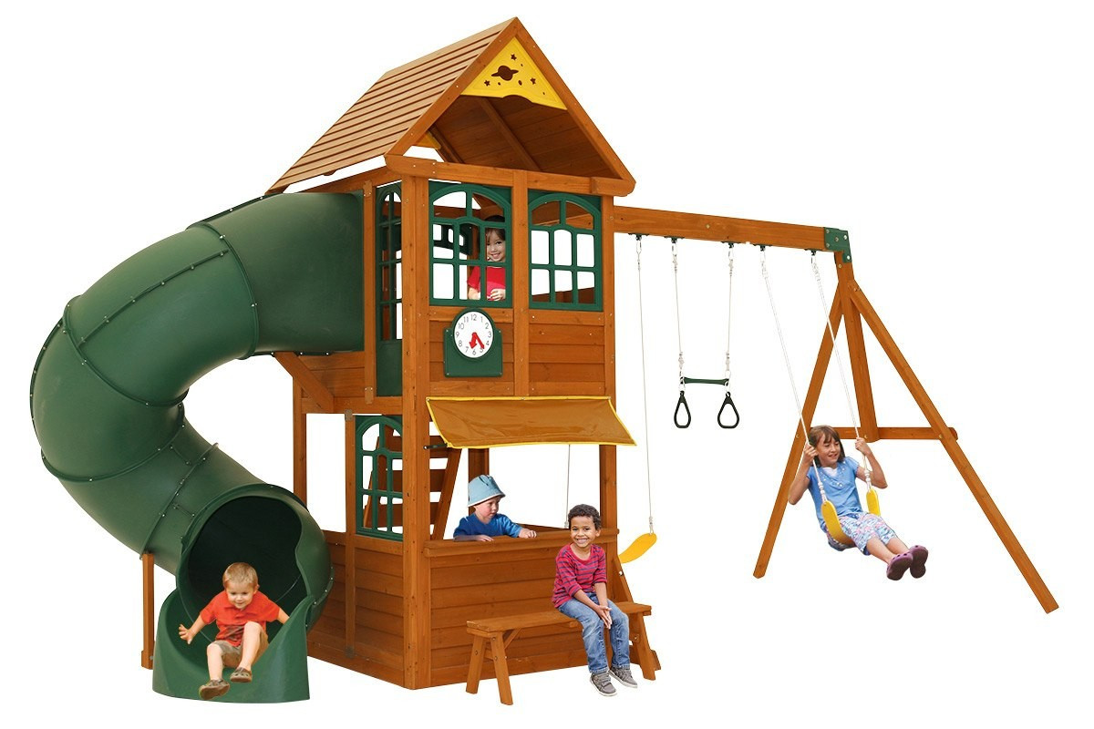 Kids Slide And Swing
 Epic Climbing Frame With Tube Slide and Swing Set