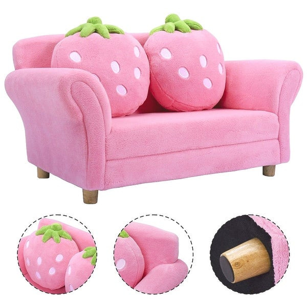 Kids Sofa And Chair
 Shop Costway Kids Sofa Strawberry Armrest Chair Lounge